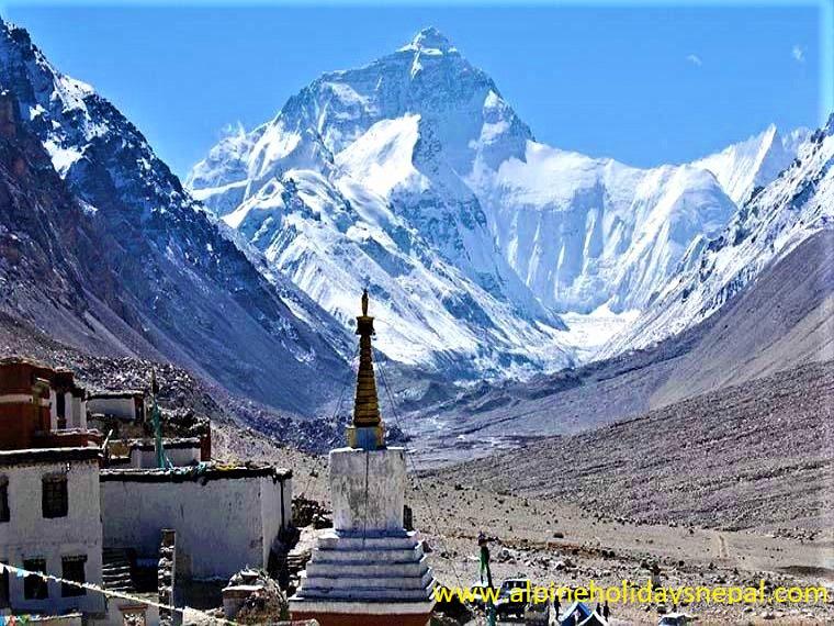 Mt. Everest from Rongbuk Monastery
