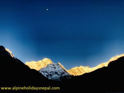 Annapurna South during Sunset