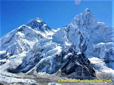 Mt. Everest, Mt. Lhotse and Mt. Nuptse from Kalapatthar 