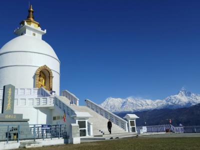 World Peace Stupa, Mt. Fishtail in the background
Photo by-Dipak Bastola