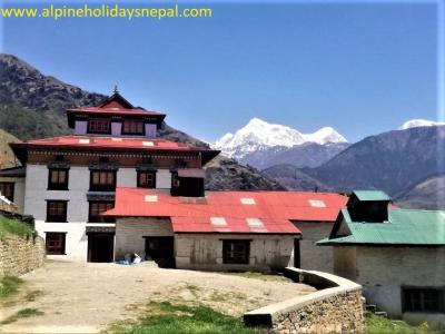 Junbeshi Monastery with Mt. Numbur