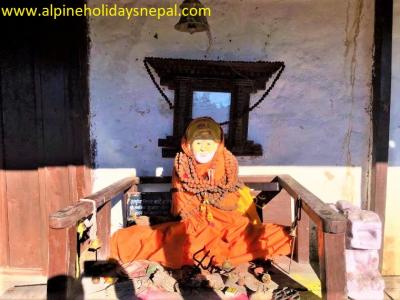 Statue of Khaptad Baba who meditated for 50 years at Khaptad National Park
