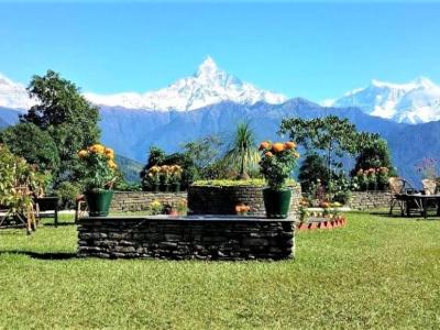 Mt. Fishtail with Annapurna Range from Basanta Lodge, Dhampus