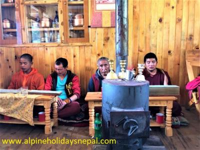 Buddhist Lamas performing Puja